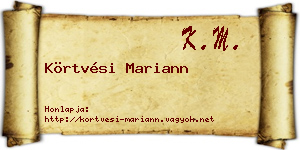 Körtvési Mariann névjegykártya